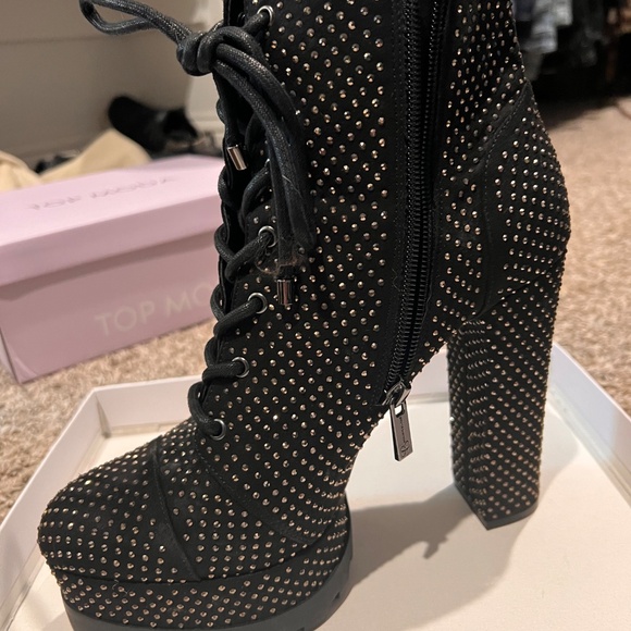 Jessica Simpson black Suede Rhinestone boots - Picture 6 of 9